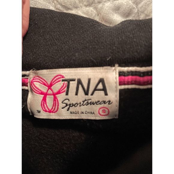 TNA Hoodie *Black with Pink and  White Embroidery* Size Small - Picture 5 of 6